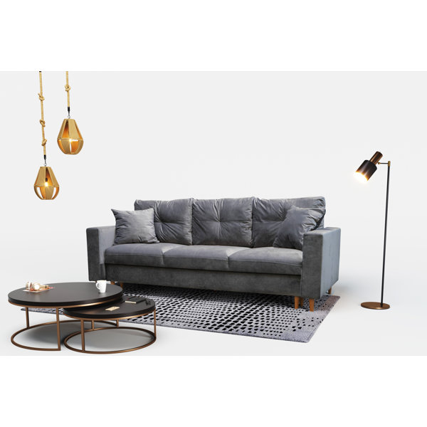 Fairmont Park Berna 3 Seater Upholstered Sofa Bed Wayfair.ie